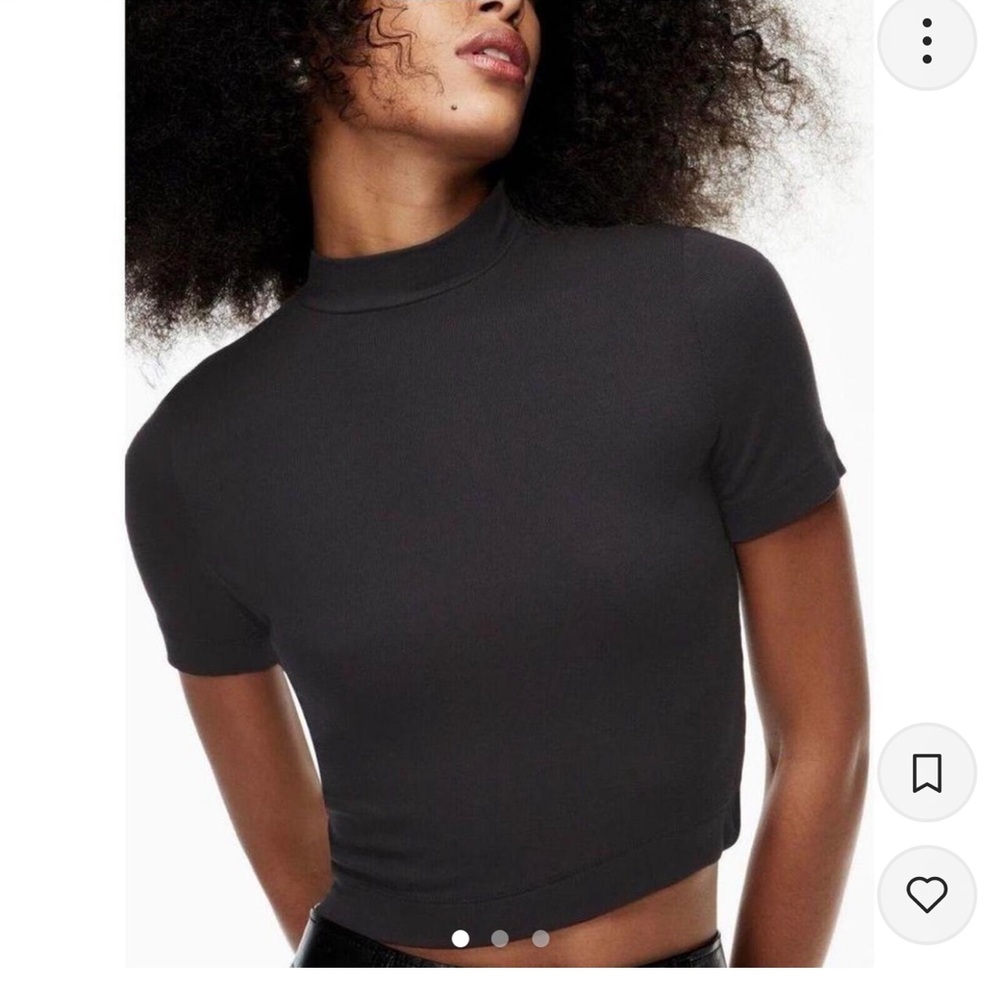 Aritzia Babaton Black Crop Top
